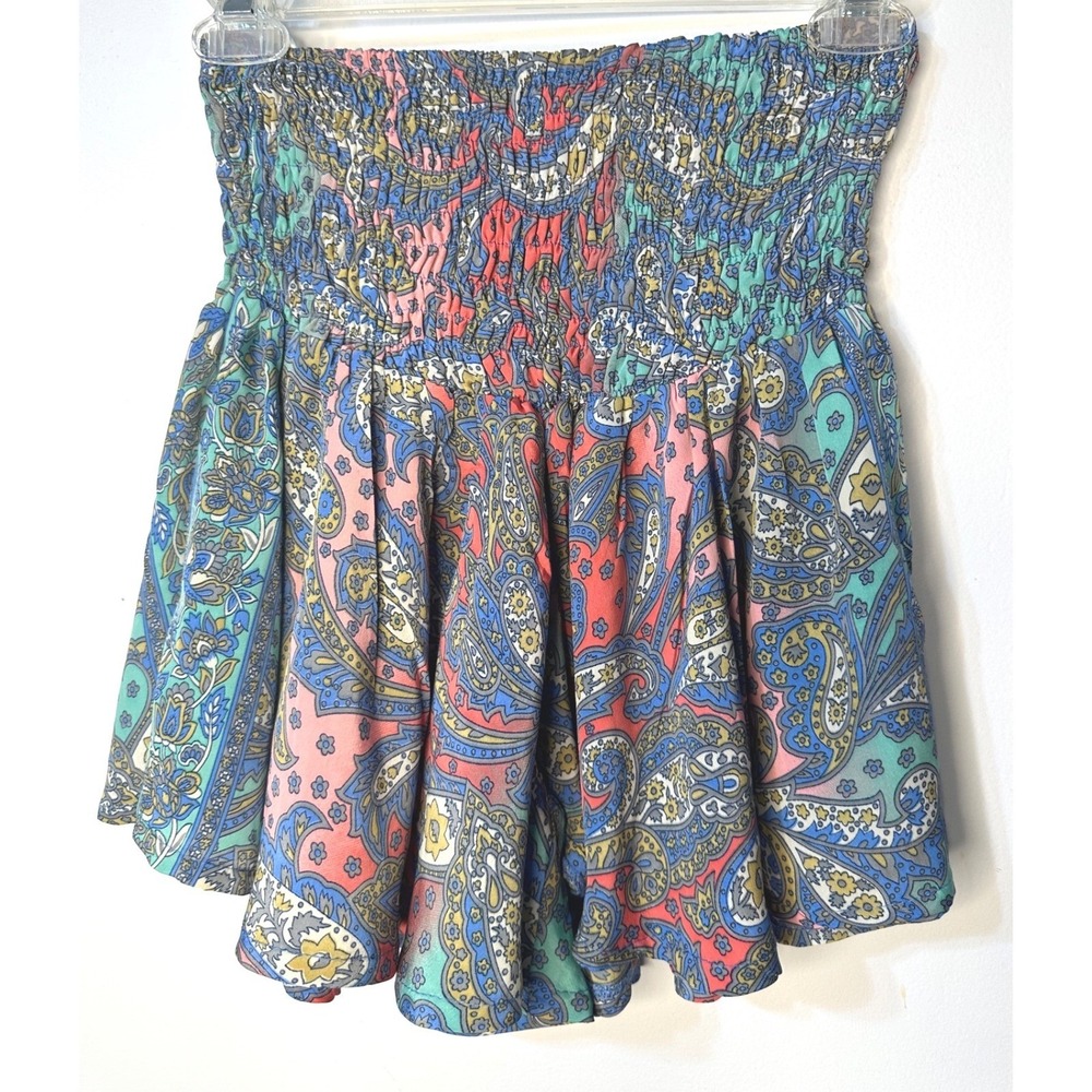 Earthbound Trading Co Mini Skirt Womens Small Multicolor Excellent Boho Paisley